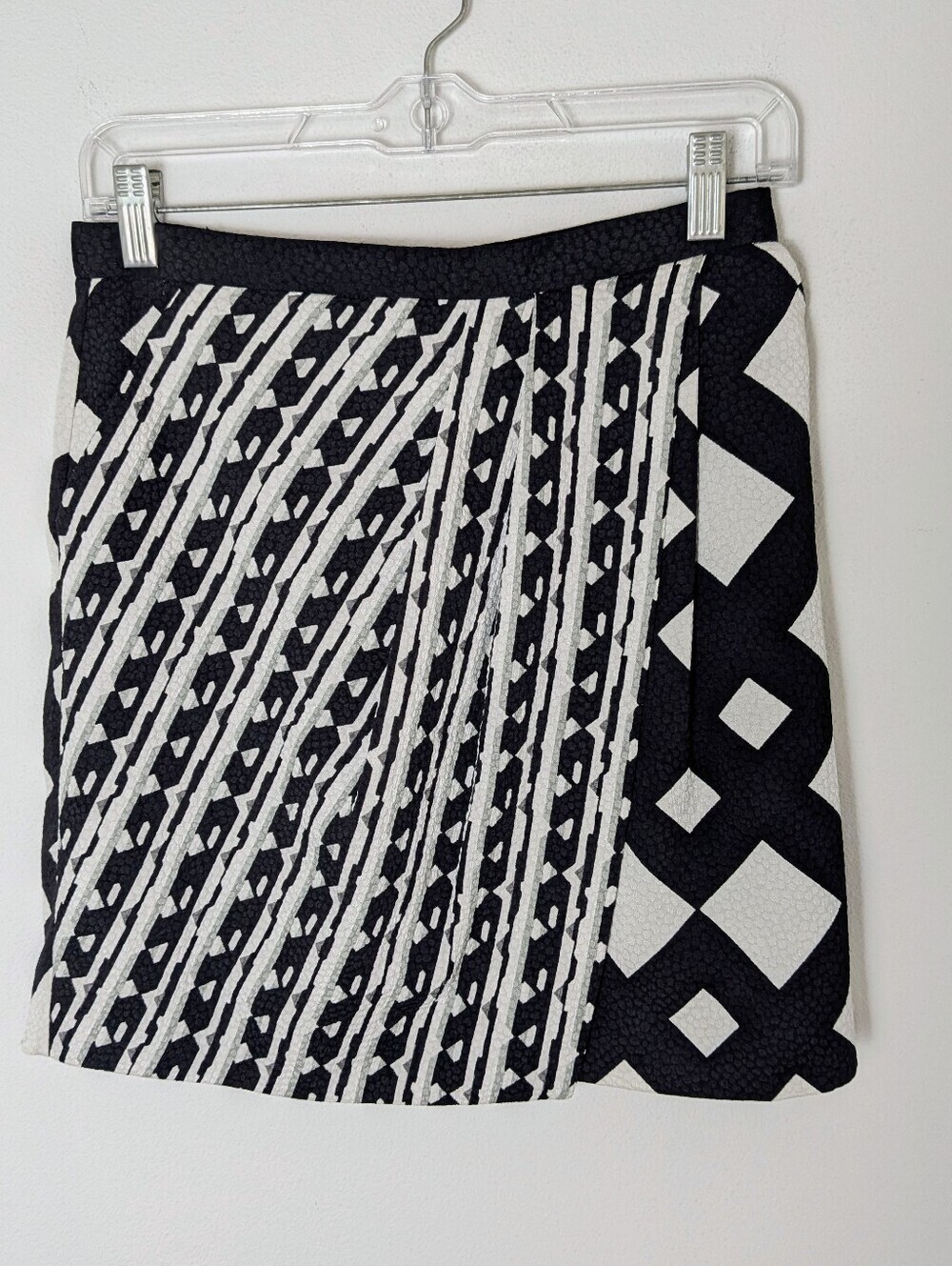 Peter Pilotto Faux Wrap Around Skirt Geometric Black And White Size 4 EUC